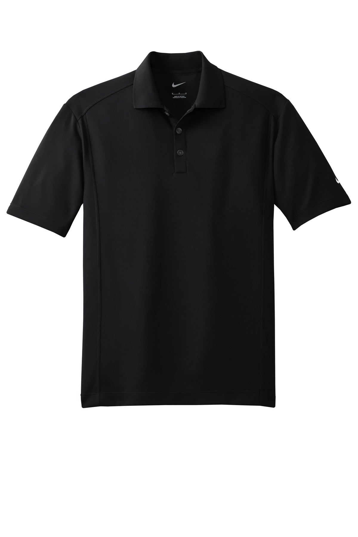Front View of Black Nike Dri-FIT Classic Polo. 267020 plain