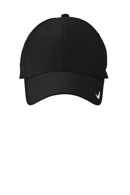 Front View of Black Nike Dri-FIT Legacy Cap NKFB6447 plain
