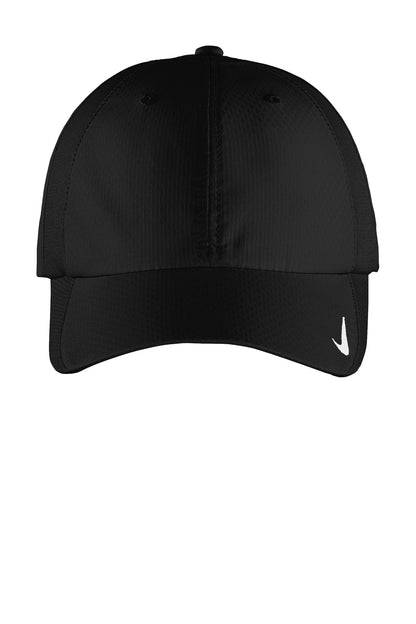 Front View of Black Nike Sphere Performance Cap NKFD9709 plain
