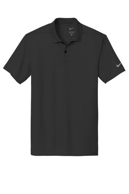 Front View of Black Nike Victory Solid Polo NKDX6684 plain