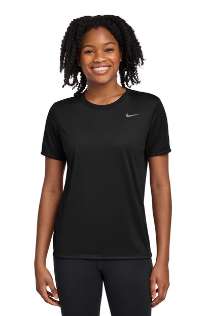 Front View of Black Nike Women's Team rLegend Tee DV7312 plain