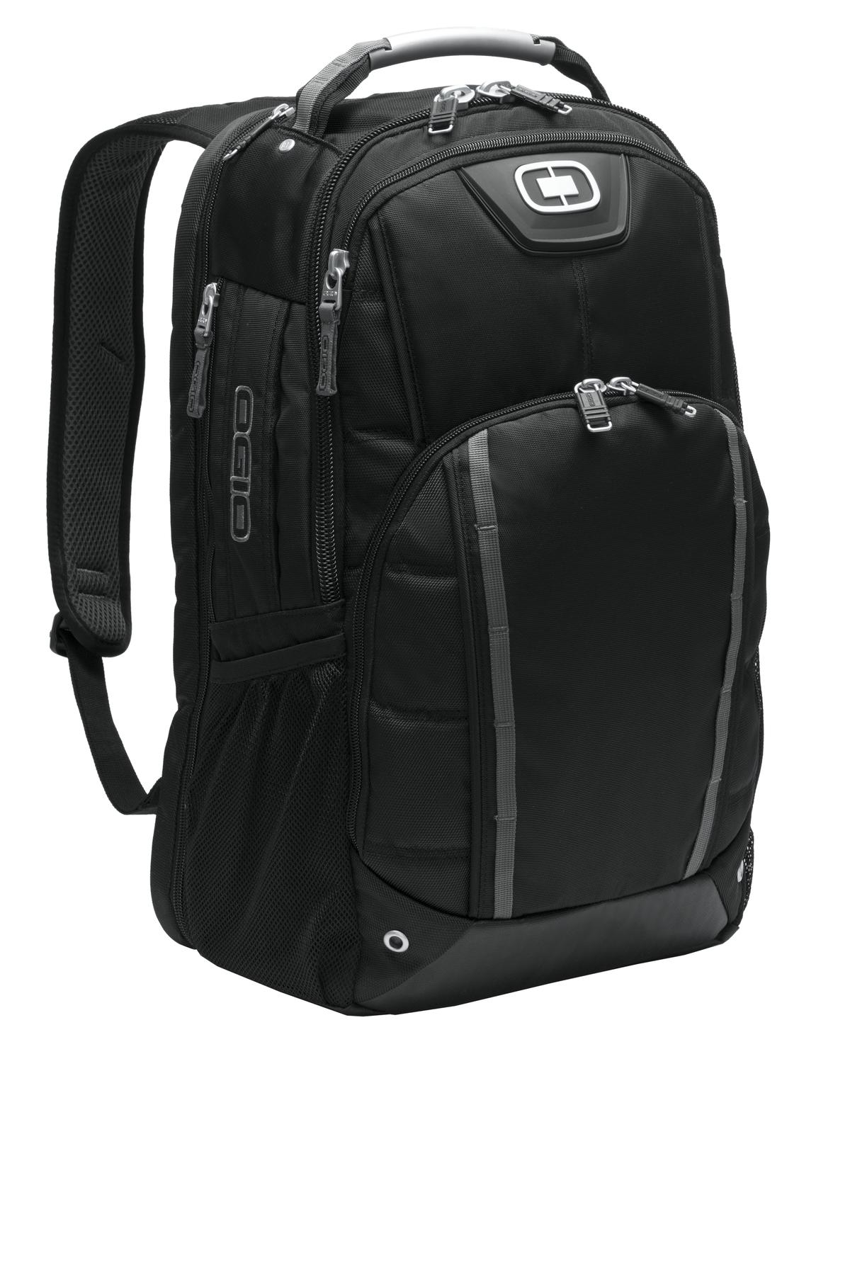 Front View of Black OGIO Bolt Pack. 411087 plain