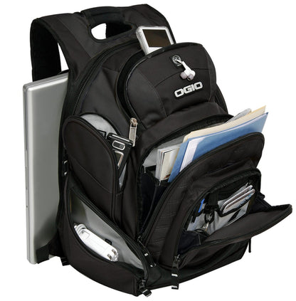 Front View of Black OGIO - Mastermind Pack. 108091 plain