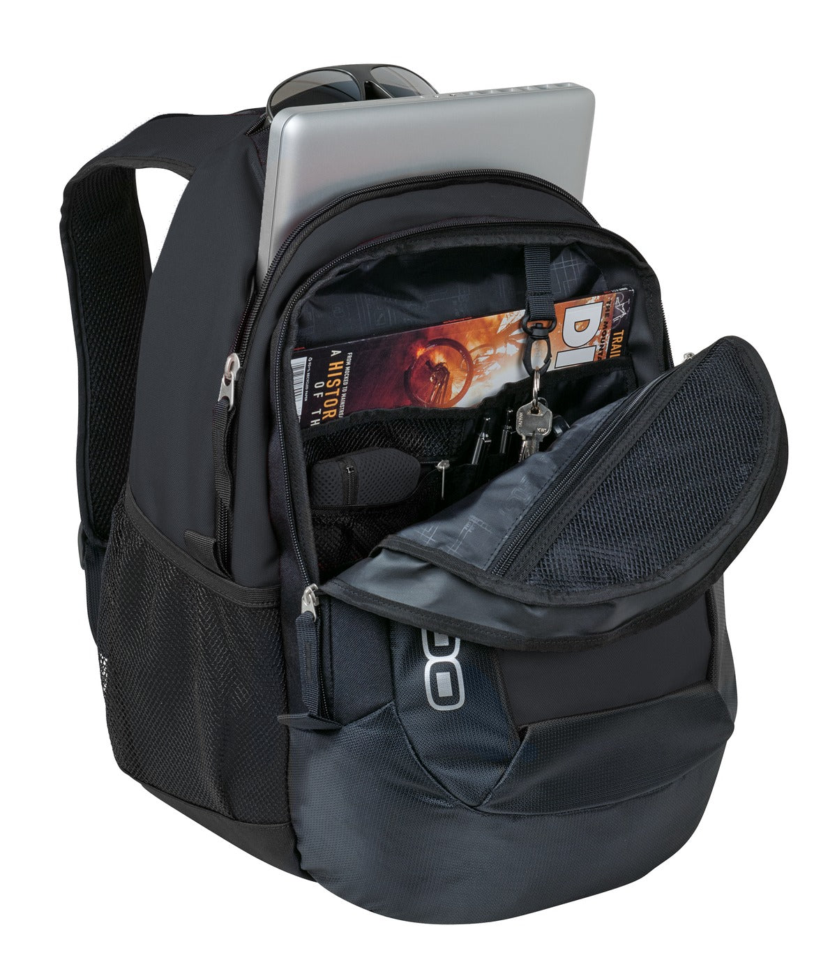 Front View of Black OGIO - Rogue Pack. 411042 plain