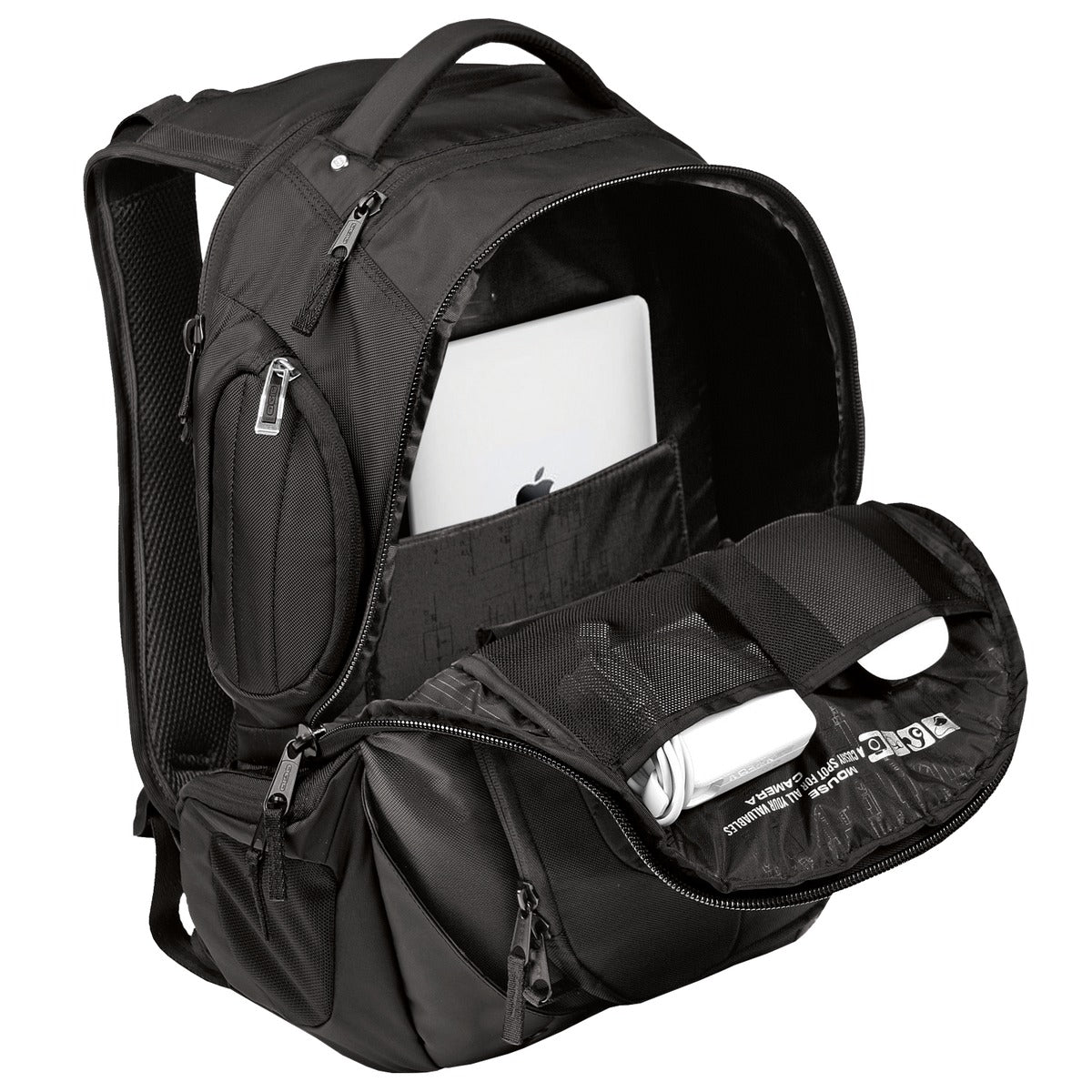 Front View of Black OGIO - Squadron Pack. 411047 plain