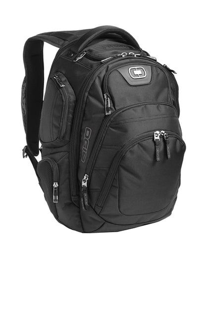 Front View of Black OGIO Stratagem Pack. 411067 plain