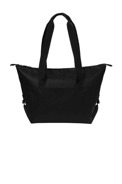 Front View of Black Port Authority 18-Can Collapsible Cooler BG516 plain