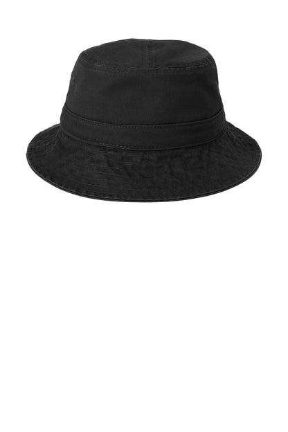 Front View of Black Port Authority Bucket Hat. PWSH2 plain