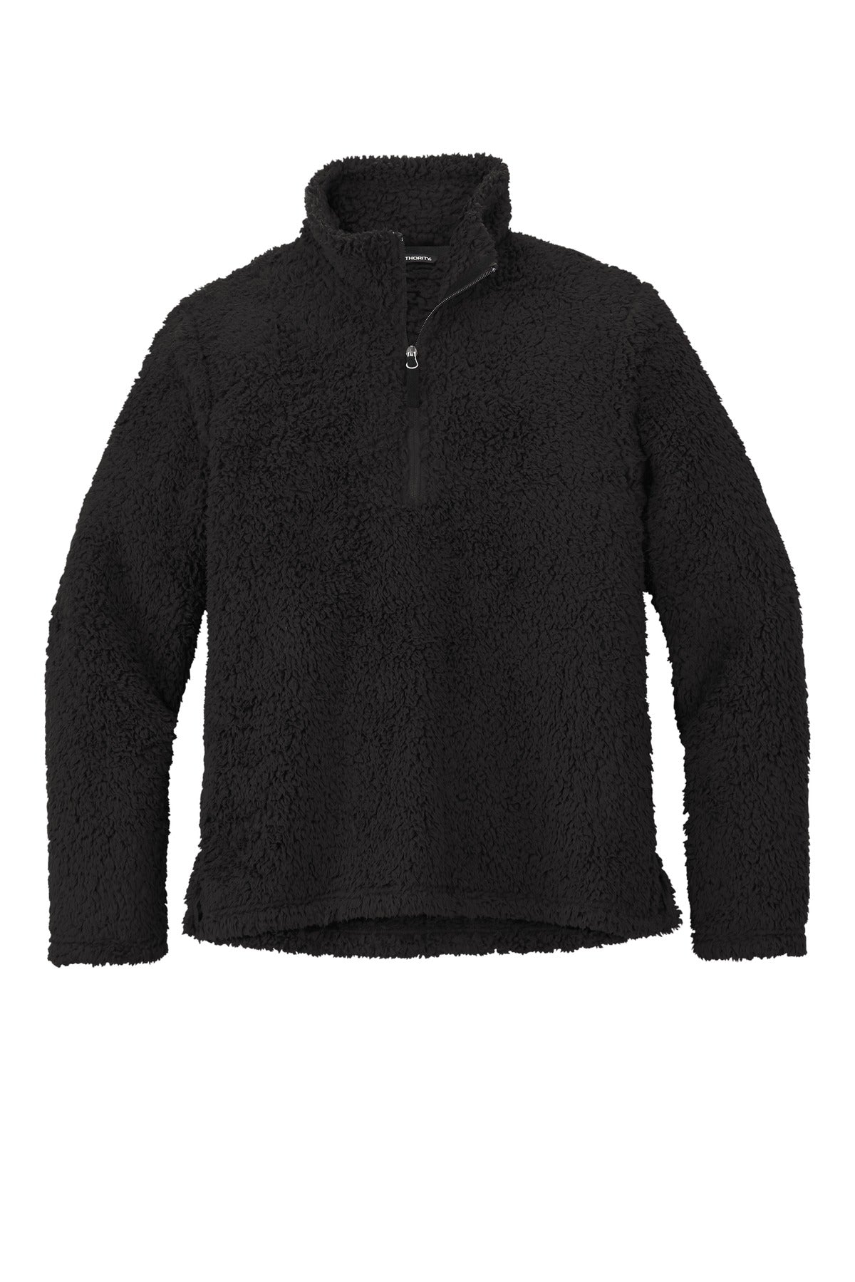 Front View of Black Port Authority Cozy 1/4-Zip Fleece F130 plain