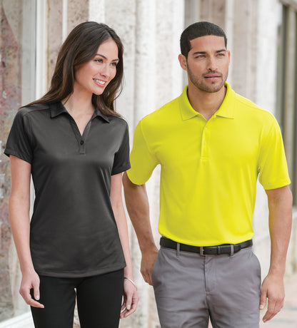 Front View of Black Port Authority Diamond Jacquard Polo. K569 plain