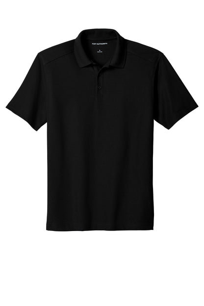 Front View of Black Port Authority EZPerformance Pique Polo. K600 plain