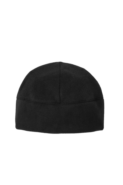 Front View of Black Port Authority Fleece Beanie. C918 plain