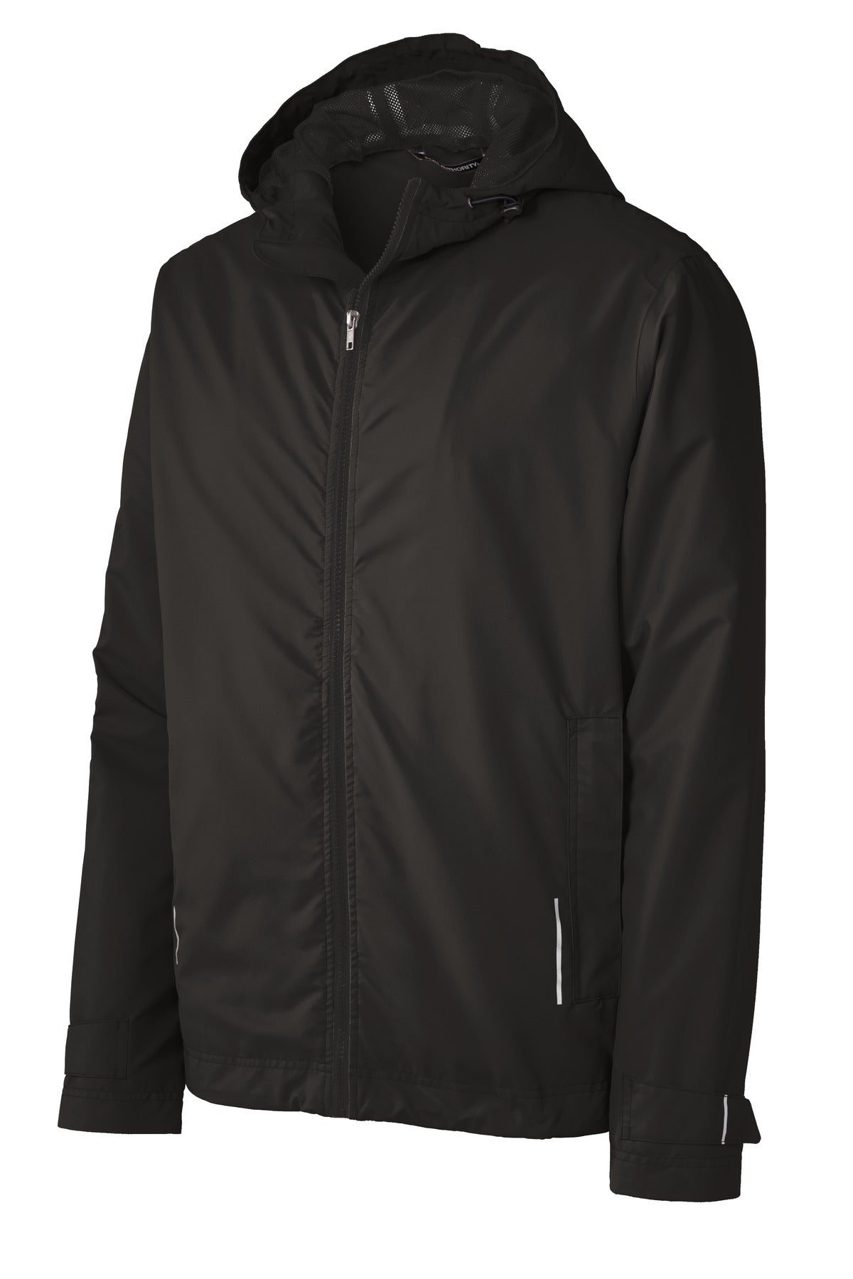Front View of Black Port Authority Northwest Slicker. J7710 plain