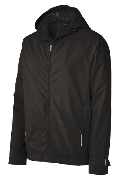 Front View of Black Port Authority Northwest Slicker. J7710 plain