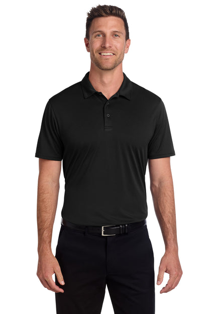 Front View of Black Port Authority Performance Staff Polo K398 plain