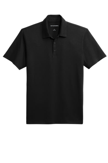 Front View of Black Port Authority Performance Staff Polo K398 plain