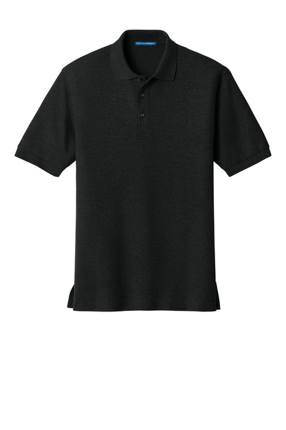 Front View of Black Port Authority Silk Touch Polo K500 plain