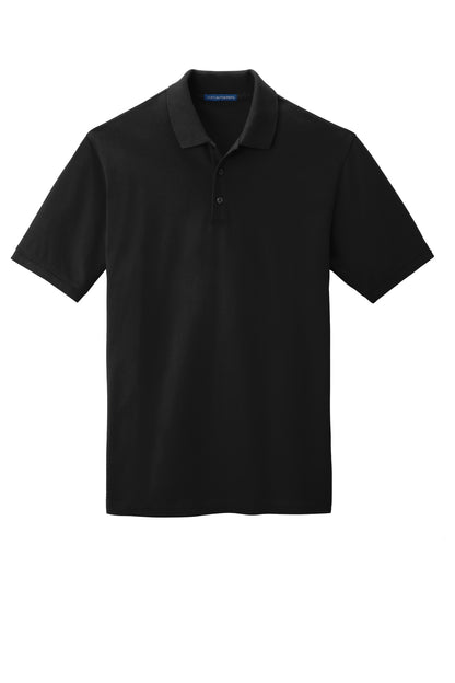 Front View of Black Port Authority Tall EZCotton Polo TK8000 plain