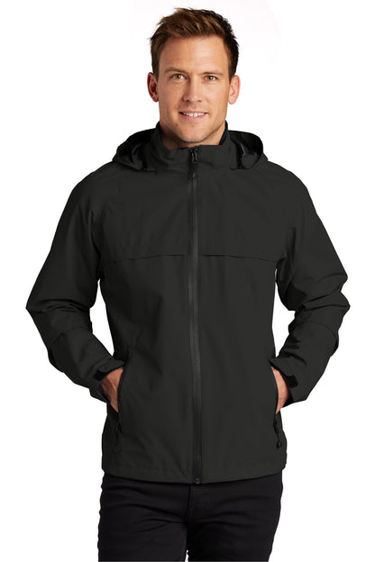 Front View of Black Port Authority Tall Torrent Waterproof Jacket TLJ333 plain