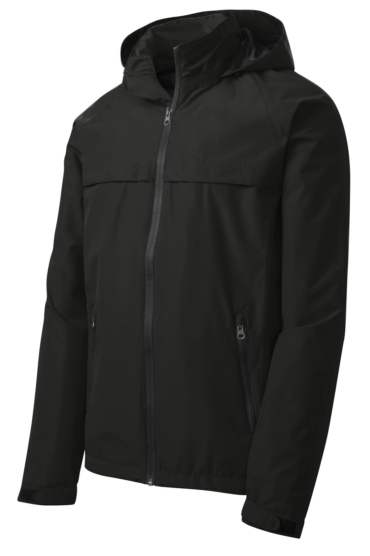 Front View of Black Port Authority Tall Torrent Waterproof Jacket TLJ333 plain
