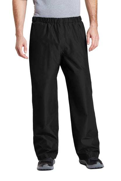 Front View of Black Port Authority Torrent Waterproof Pant. PT333 plain
