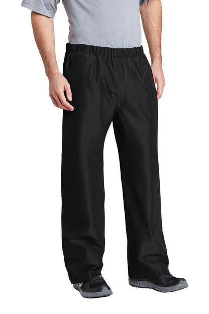 Front View of Black Port Authority Torrent Waterproof Pant. PT333 plain