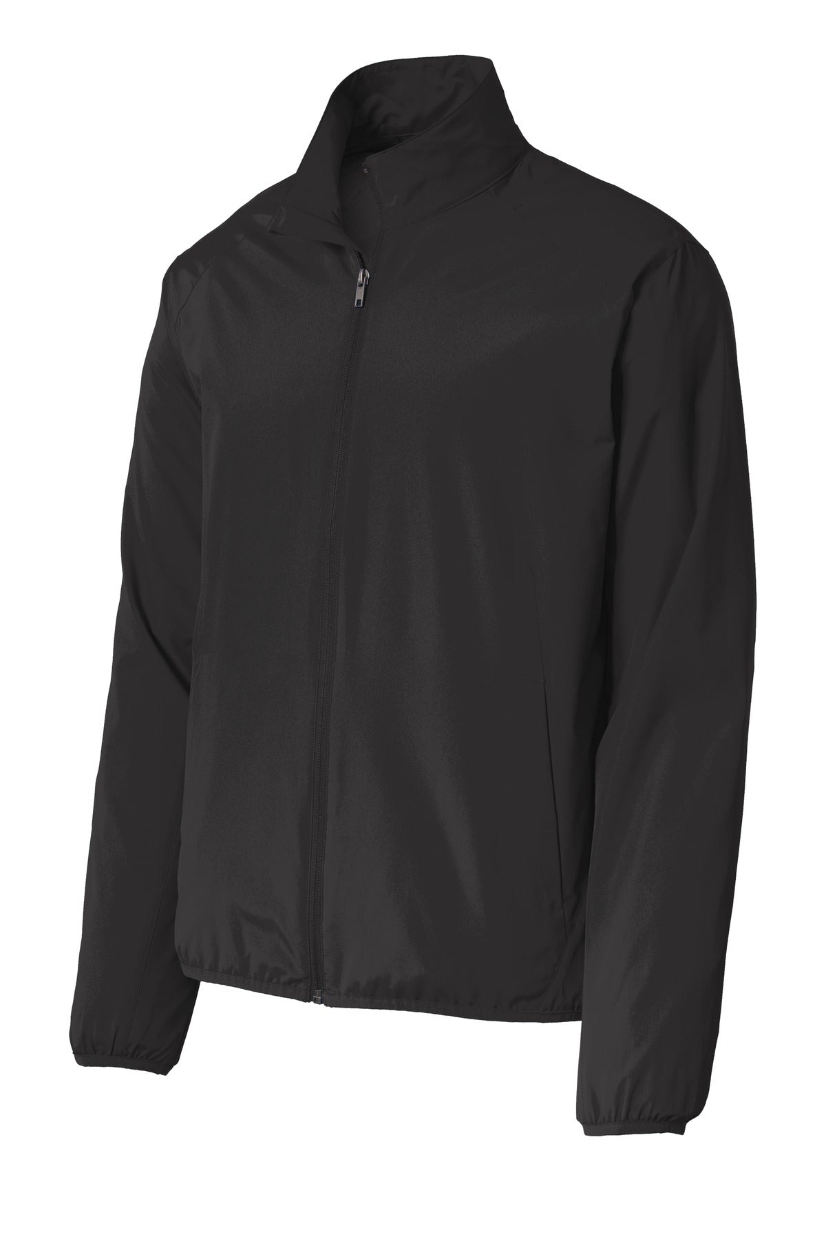 Front View of Black Port Authority Zephyr Full-Zip Jacket. J344 plain