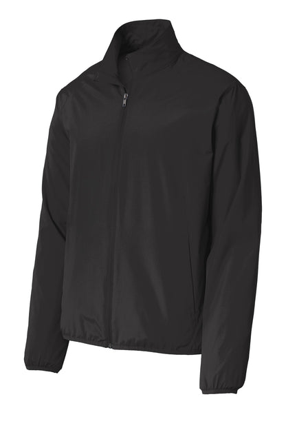 Front View of Black Port Authority Zephyr Full-Zip Jacket. J344 plain
