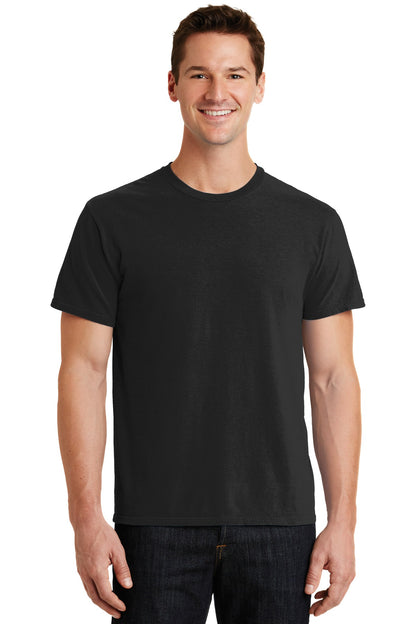 Front View of Black Port & Co Beach Wash Garment-Dyed Tee. PC099 plain