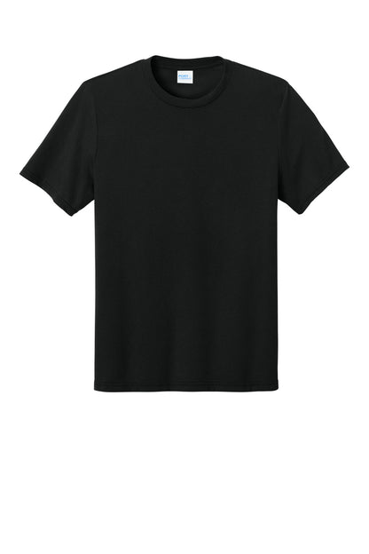 Front View of Black Port & Co Tri-Blend Tee. PC330 plain