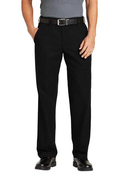 Front View of Black Red Kap Elastic Insert Pant. PT60 plain