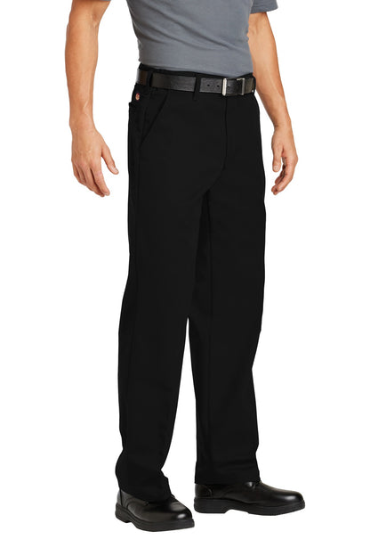 Front View of Black Red Kap Elastic Insert Pant. PT60 plain