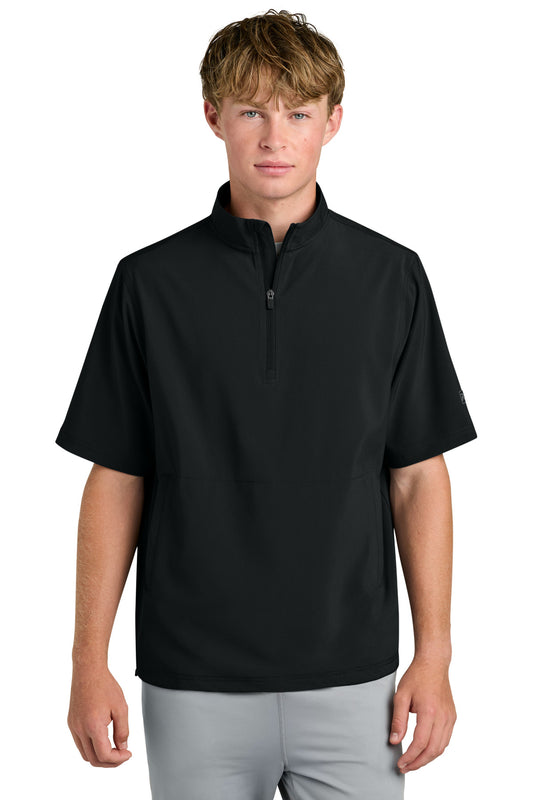Front View of Black Richardson Barrage Wind Shirt RA7400SSQ plain