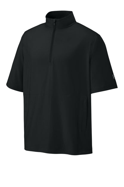 Front View of Black Richardson Barrage Wind Shirt RA7400SSQ plain