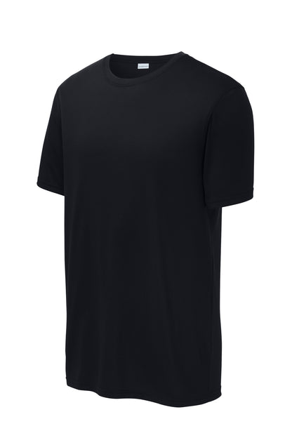 Front View of Black Sport-Tek Echo Tee ST760 plain