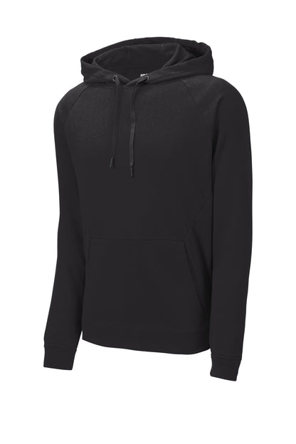 Front View of Black Sport-Tek Lightweight French Terry Pullover Hoodie. ST272 plain