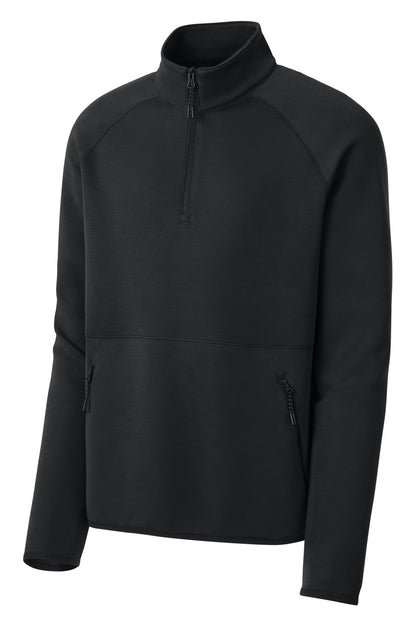 Front View of Black Sport-Tek Phenom 1/4-Zip ST841 plain