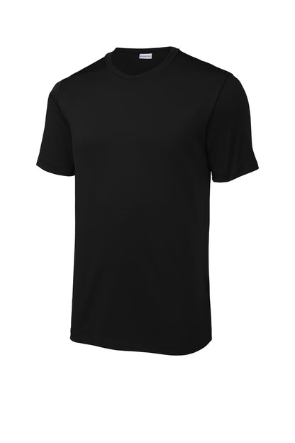Front View of Black Sport-Tek Posi-UV Pro Tee. ST420 plain