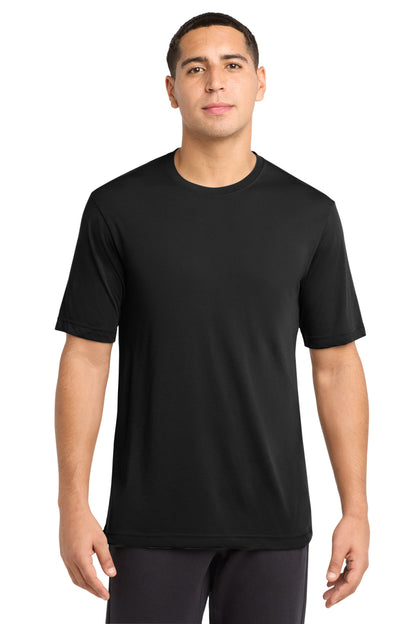 Front View of Black Sport-Tek PosiCharge Competitor Cotton Touch Tee. ST450 plain