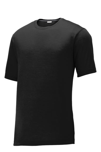 Front View of Black Sport-Tek PosiCharge Competitor Cotton Touch Tee. ST450 plain
