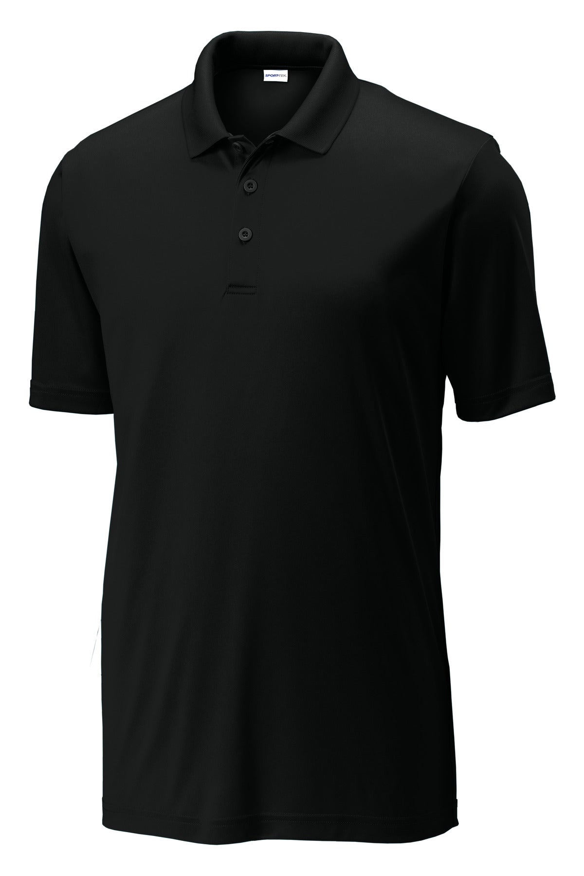Front View of Black Sport-Tek PosiCharge Competitor Polo. ST550 plain