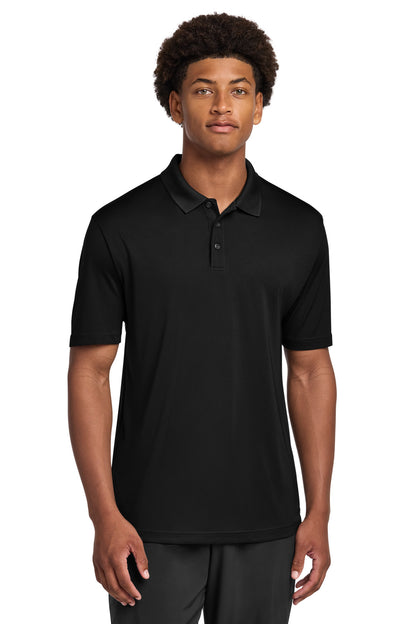 Front View of Black Sport-Tek PosiCharge Re-Compete Polo ST725 plain