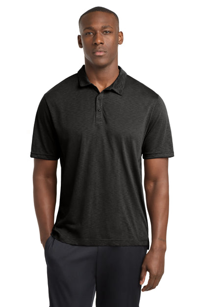 Front View of Black Sport-Tek PosiCharge Strive Polo ST530 plain