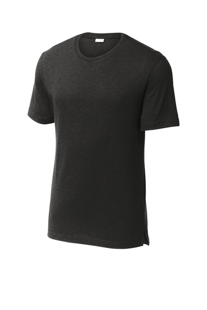 Front View of Black Sport-Tek PosiCharge Strive Tee. ST430 plain