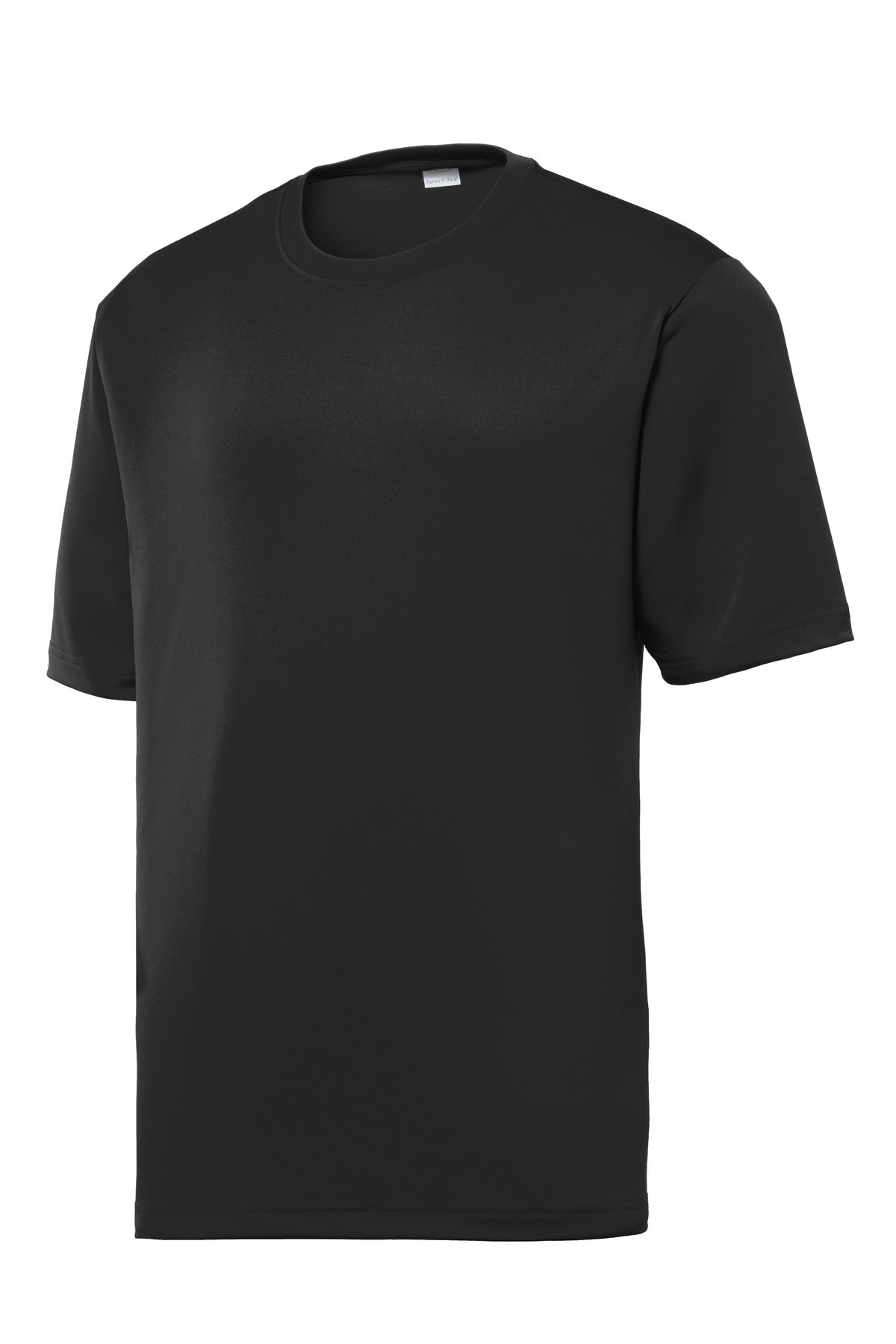 Front View of Black Sport-Tek PosiCharge Tough Tee . ST320 plain