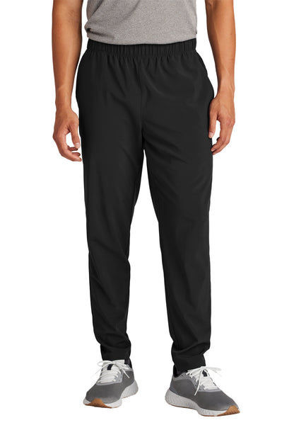 Front View of Black Sport-Tek Repeat Pant PST485 plain