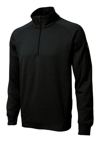 Front View of Black Sport-Tek Tech Fleece 1/4-Zip Pullover. F247 plain