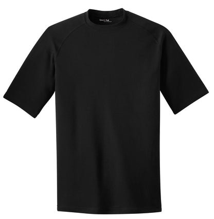 Front View of Black Sport-Tek Ultimate Performance Crew. ST700 plain