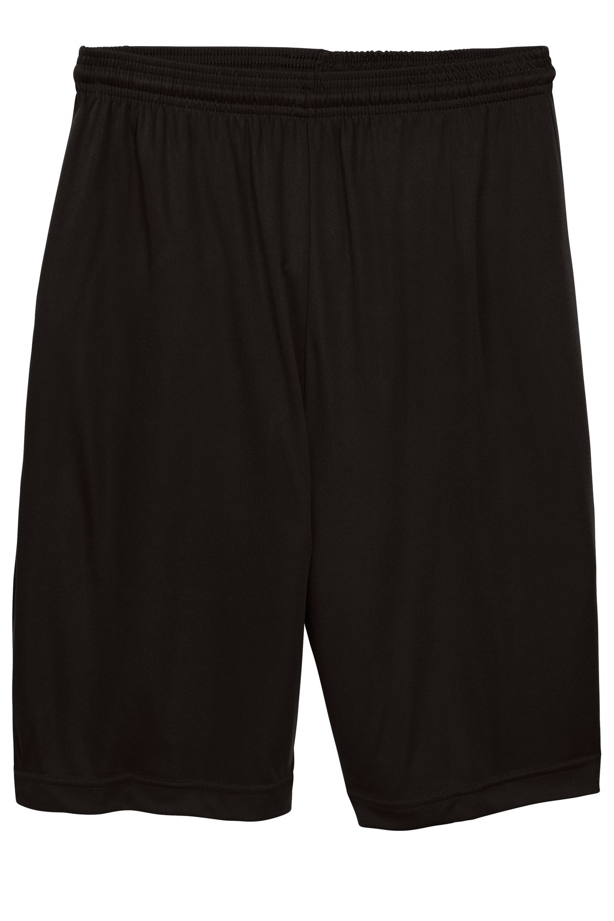 Front View of Black Sport-Tek Youth PosiCharge Competitor Short. YST355 plain