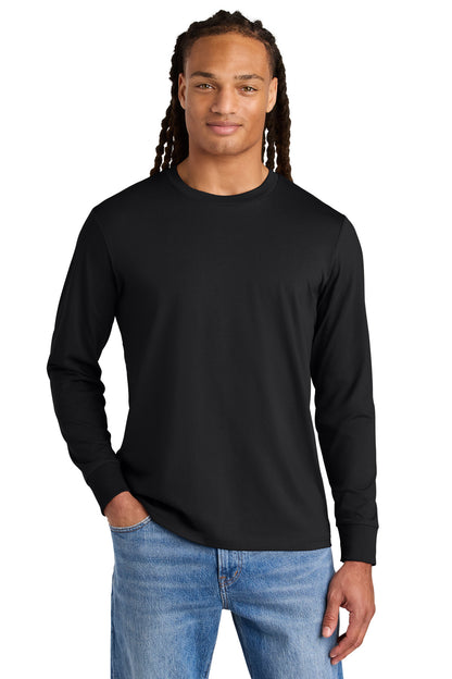 Front View of Black Stanley/Stella Unisex Creator 2.0 Long Sleeve Tee SXU022 plain
